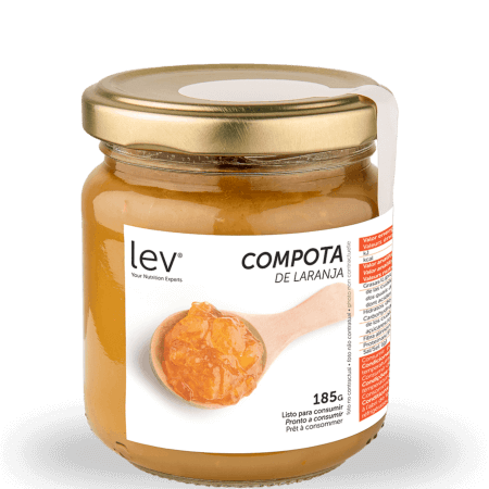 compota de laranja lev pronta a consumir sem adição de açúcares, apta para a sua dieta