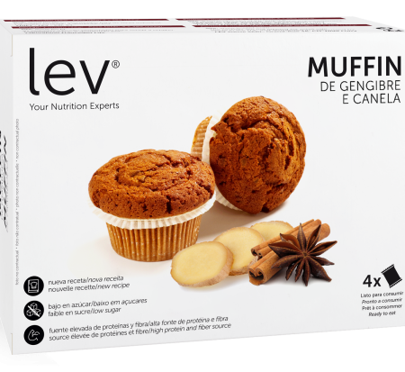 muffin sabor a gengibre e canela lev, uma opção saudável, para adicionar à dieta