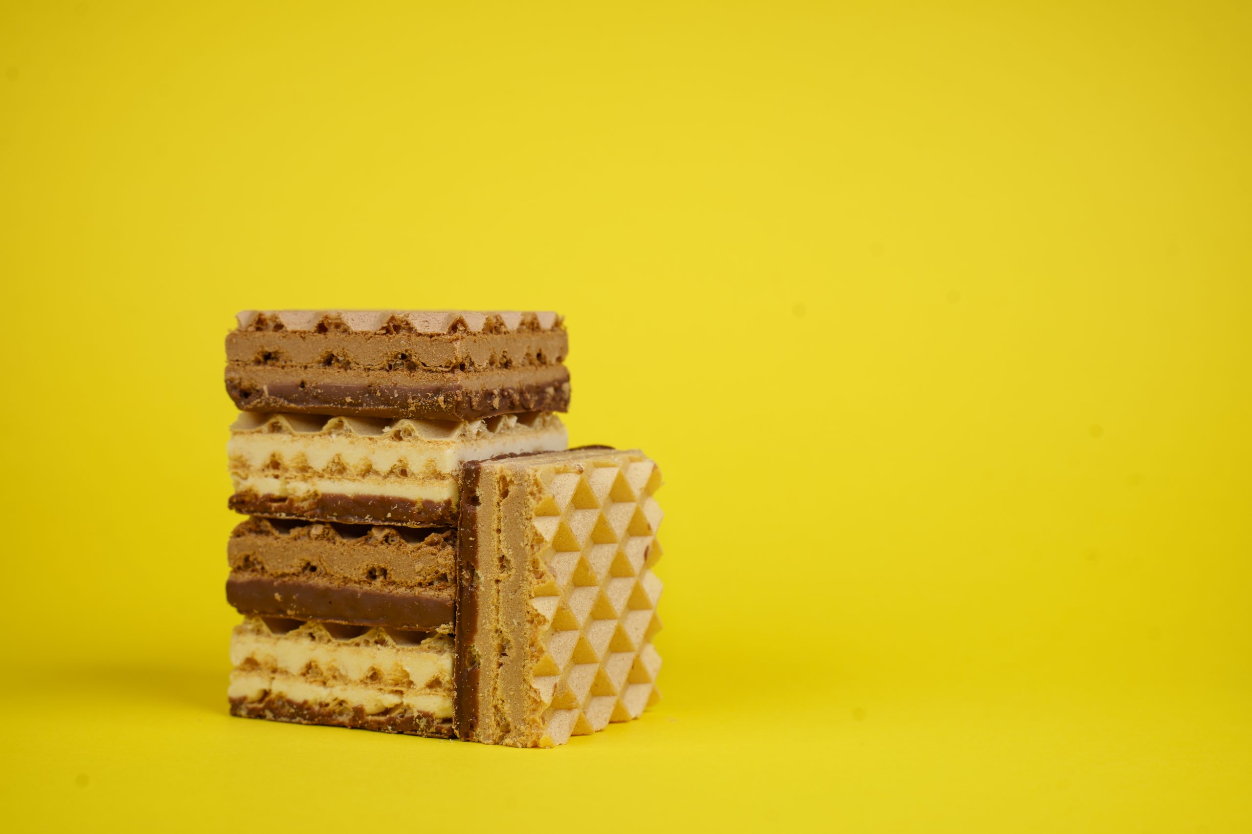 Wafer de café - bolacha tipo wafer com sabor a chocolate/café, sem açúcar, rico em proteína