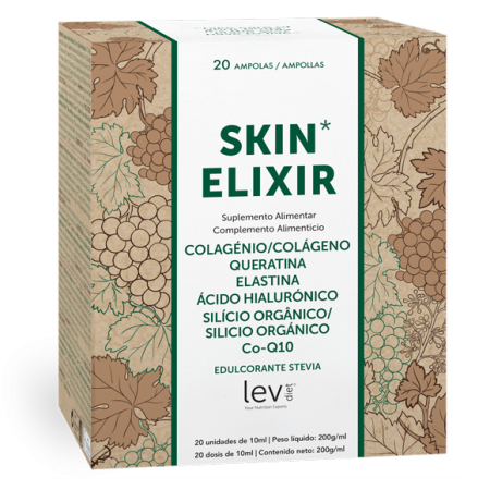 suplemento alimentar natural à base de colagénio, queratina, elastina e ácido hialurónico para um cabelo e unhas mais fortes