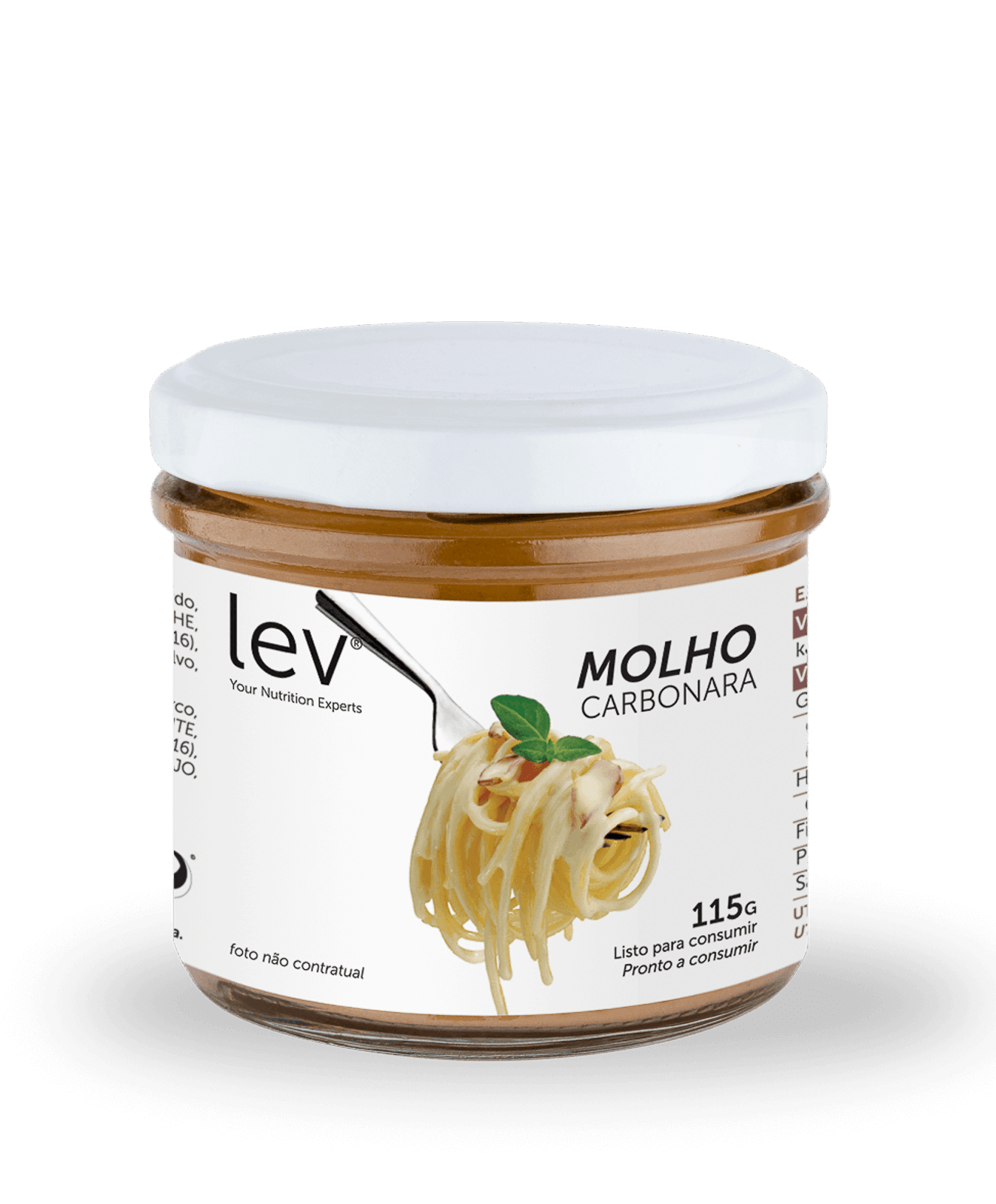 molho carbonara lev pronto a consumir, uma alternativa saudável