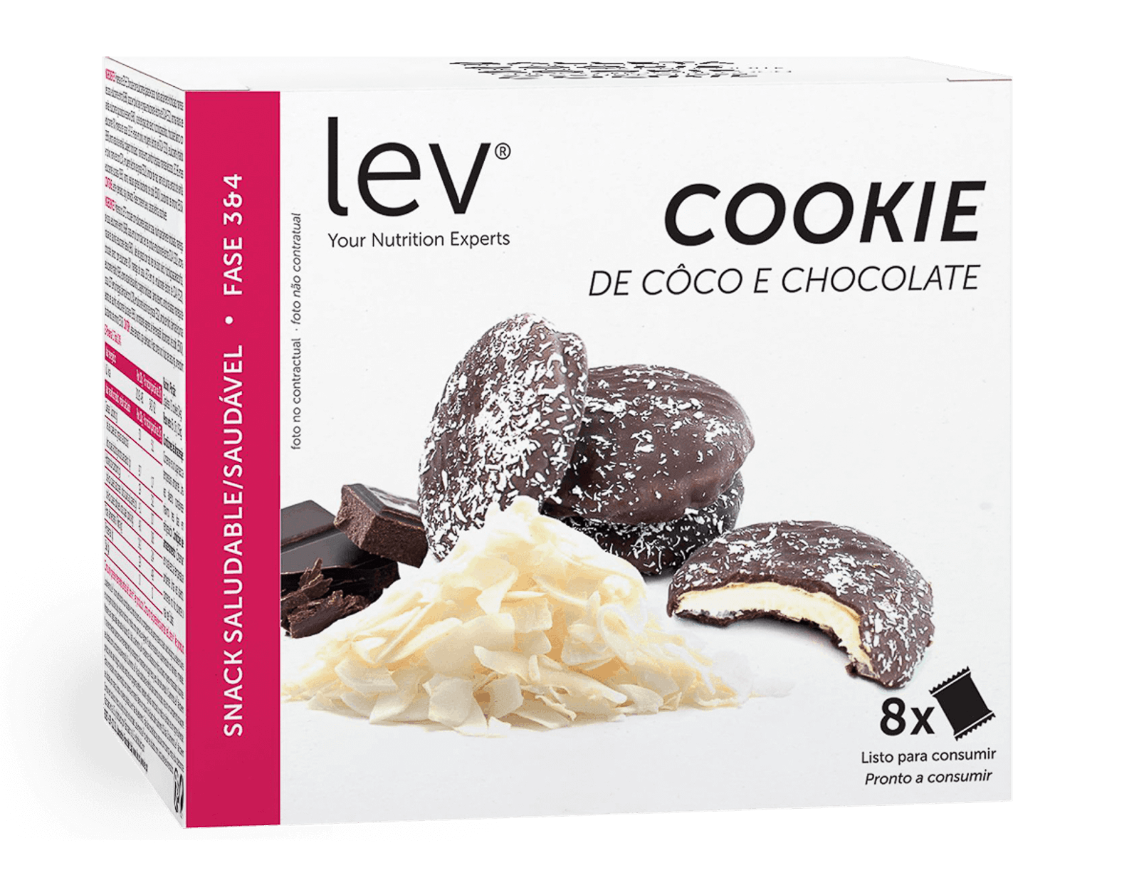 cookie de coco e chocolate lev saudável