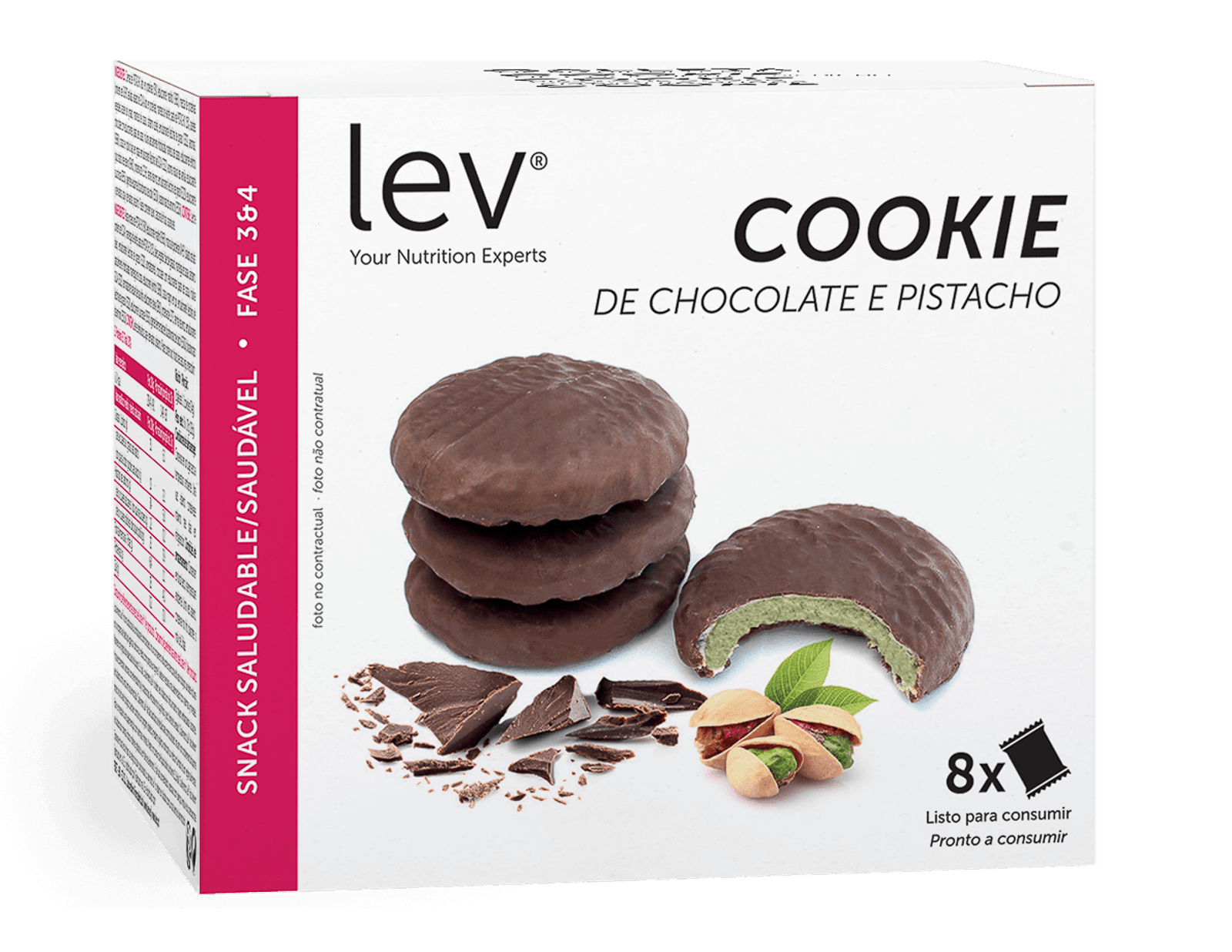 cookie de chocolate e pistacho lev saudavel
