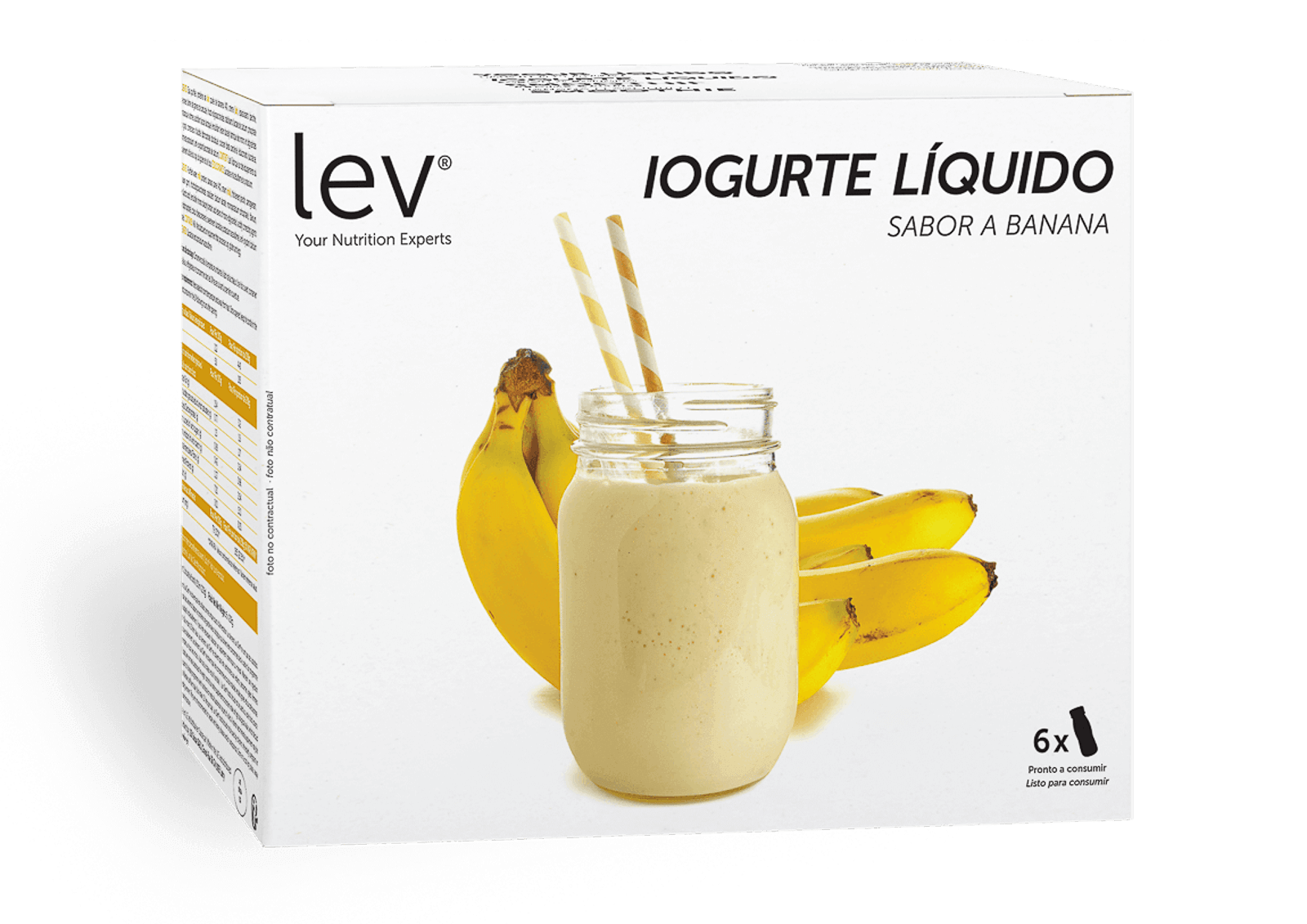iogurte líquido sabor a banana lev