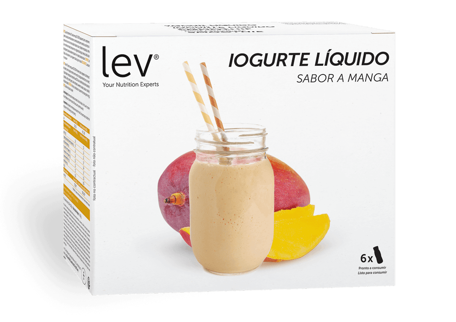 iogurte líquido sabor a manga lev