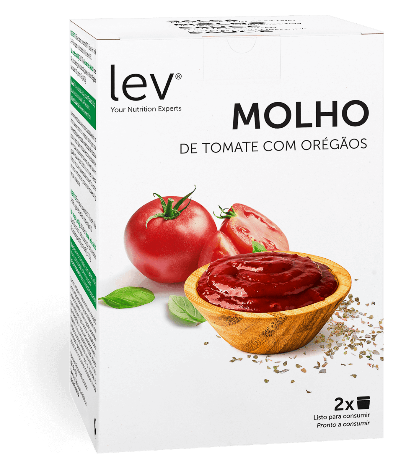 Molho de tomate com orégãos lev, saudável, pronto a consumir