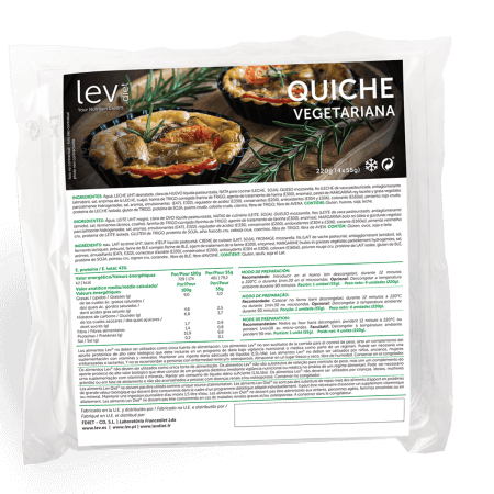 quiche vegetariana lev saudável, congelada, processo artesanal