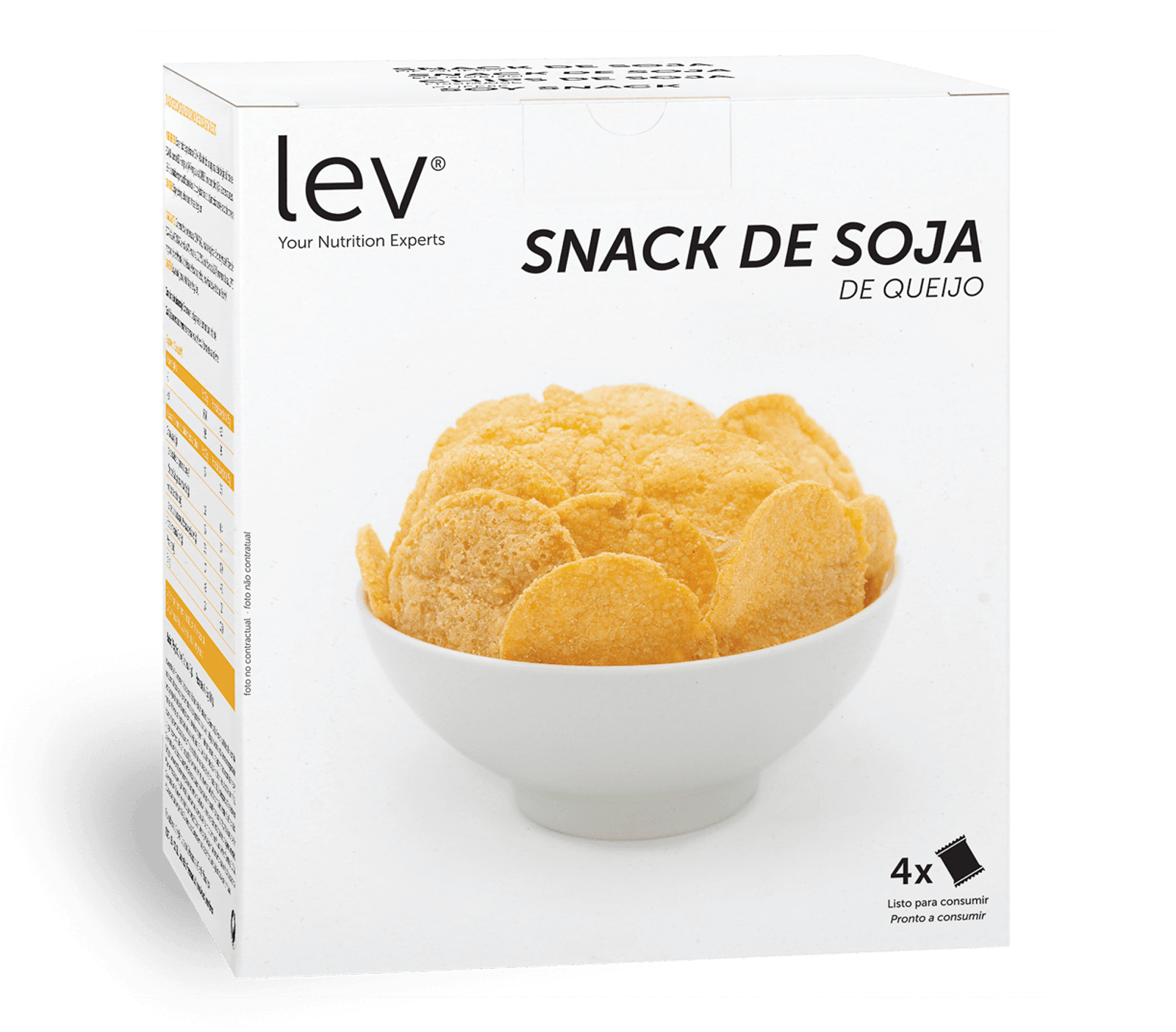 snack de soja de queijo lev