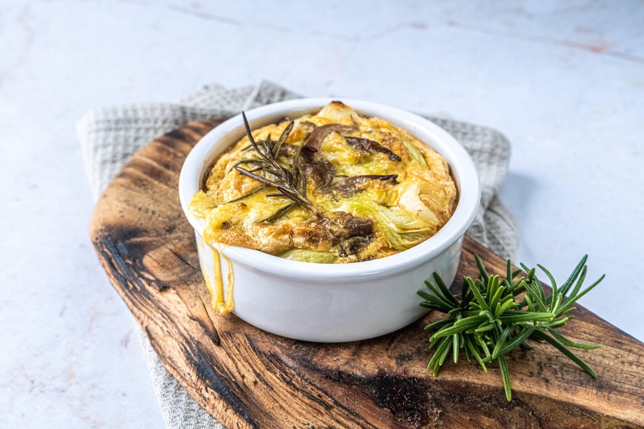 Receita saudável de quiche de cogumelos