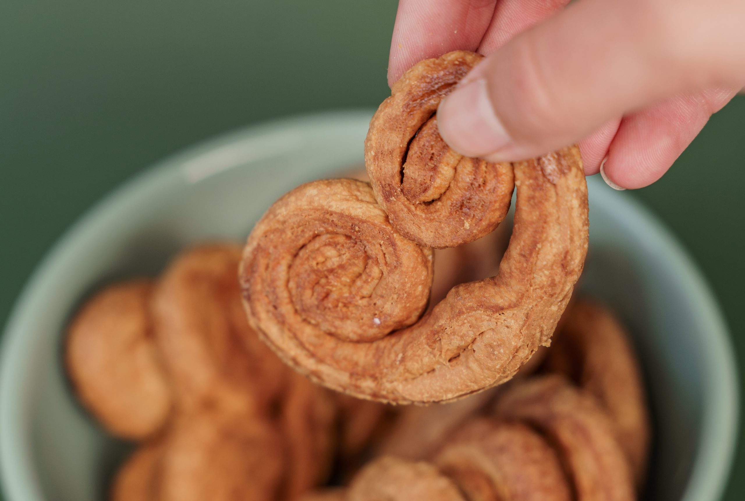 mini palmiers, versão saudável, rica em proteína e sem açúcares