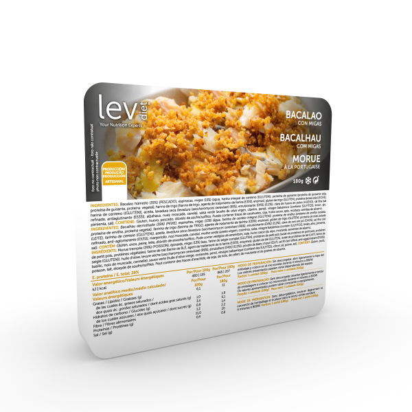 Bacalhau com Migas saudável pronta a consumir