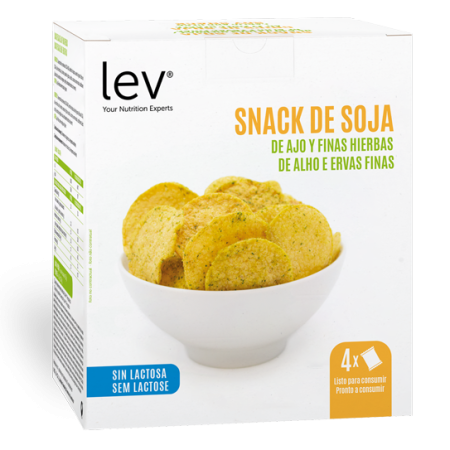 snack de soja de alho e ervas finas saudável da lev