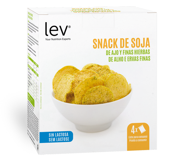 snack de soja de alho e ervas finas saudável da lev