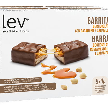 barra de chocolate com amendoim e caramelo lev