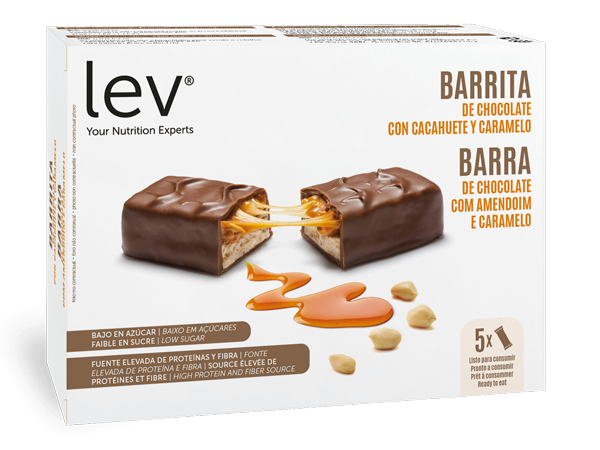 barra de chocolate com amendoim e caramelo lev