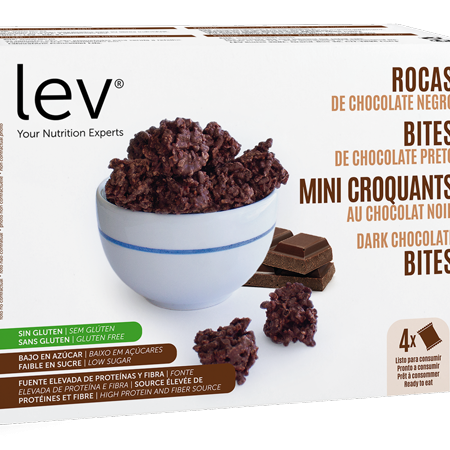 bites de chocolate preto - granola de chocolate negro, sem açúcares, sem glúten, rica em proteína