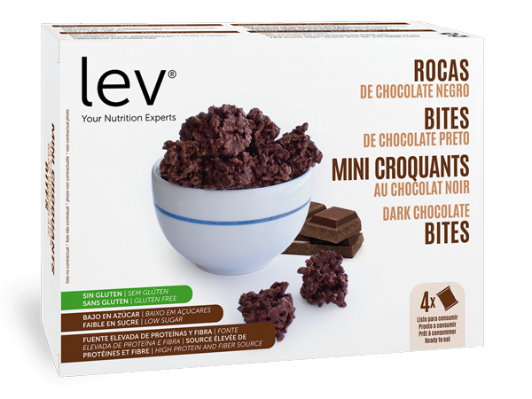 bites de chocolate preto - granola de chocolate negro, sem açúcares, sem glúten, rica em proteína