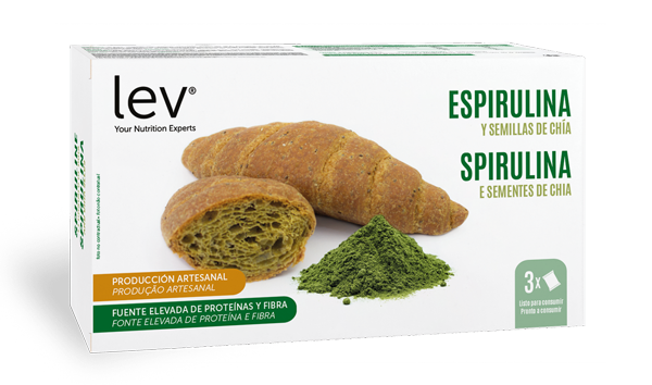 Croissant saudavel com spirulina e sementes de chia