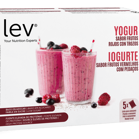 iogurte proteico de frutos vermelhos, sem açúcares