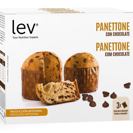 panettone com chocolate saudável lev sem açúcar