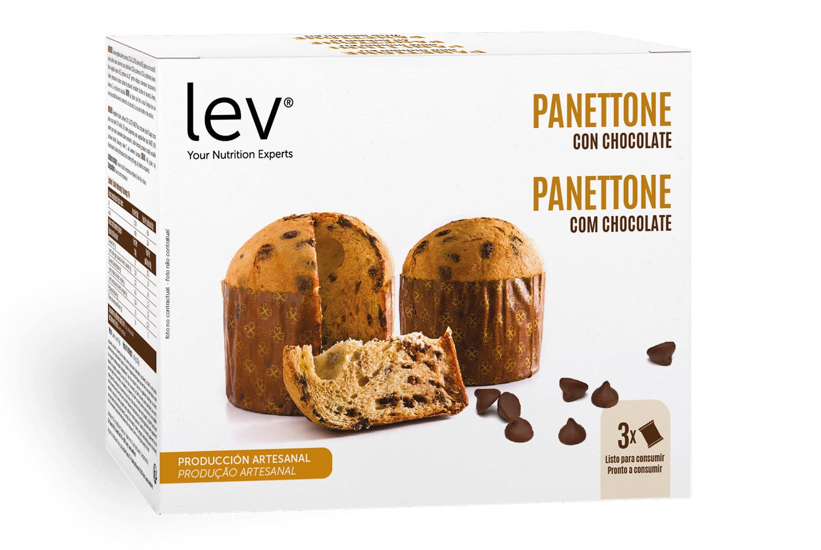 panettone com chocolate saudável lev sem açúcar