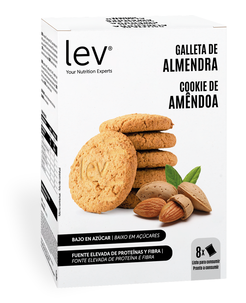 cookie de amêndoa lev saudável, bolachas secas com sabor a coco, sem açúcar, rica em proteína